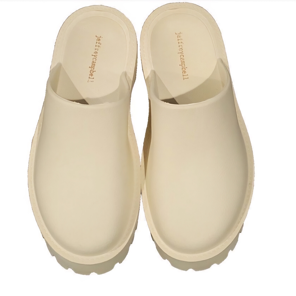 Jeffrey Campbell Beige Slip-On Mules